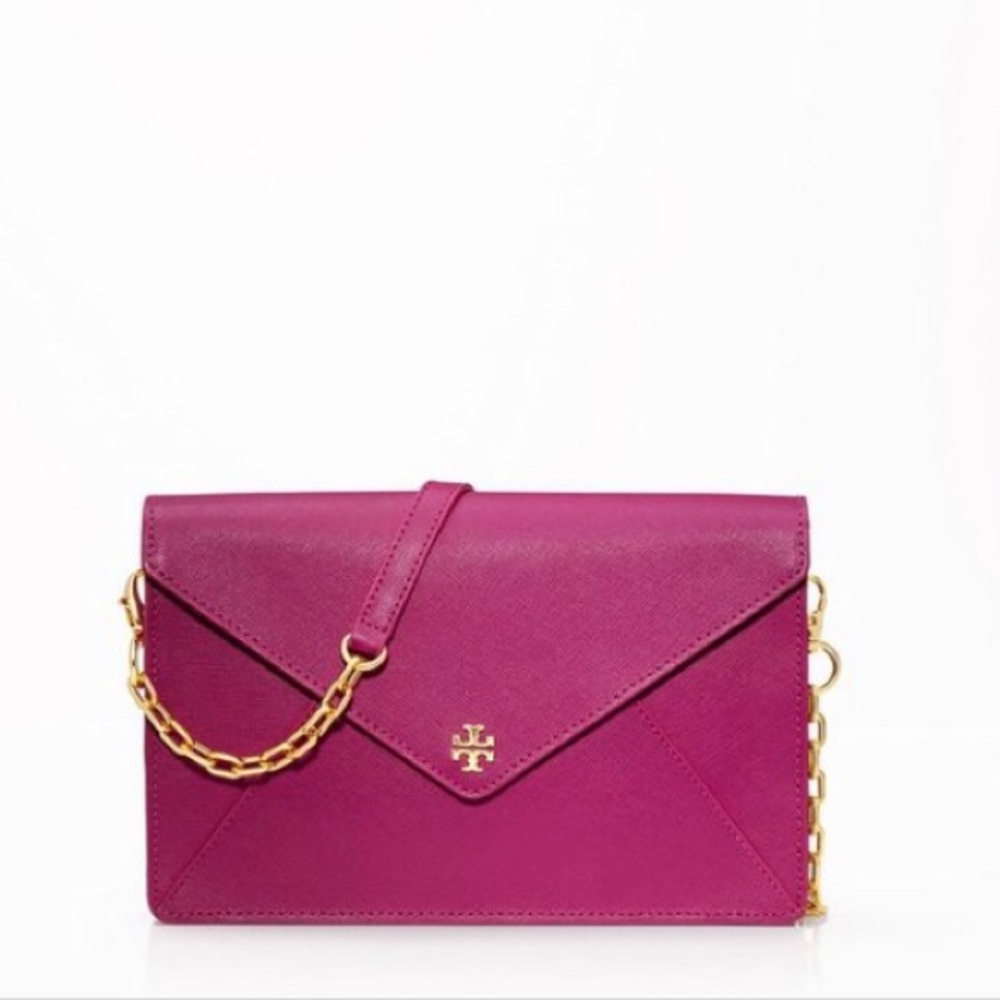 Tory Burch Envelope Robinson pink crossbody purse